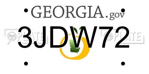 3JDW72 Georgia License Plate