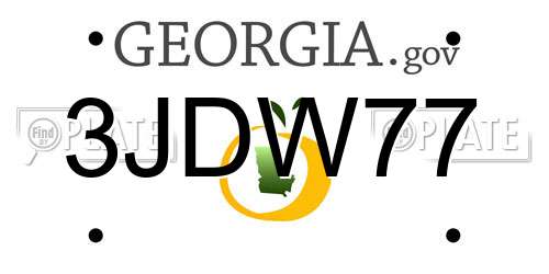 3JDW77 Georgia License Plate