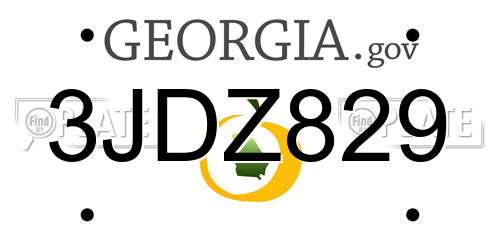 3JDZ829 Georgia License Plate