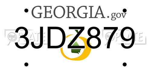 3JDZ879 Georgia License Plate