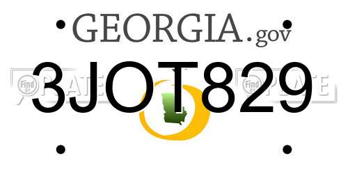 3JOT829 Georgia License Plate