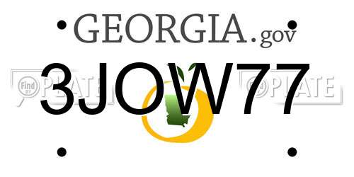 3JOW77 Georgia License Plate