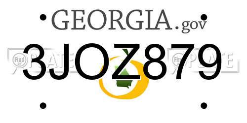 3JOZ879 Georgia License Plate