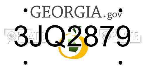 3JQ2879 Georgia License Plate