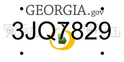 3JQ7829 Georgia License Plate