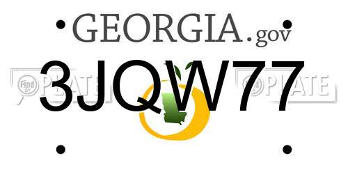 3JQW77 Georgia License Plate