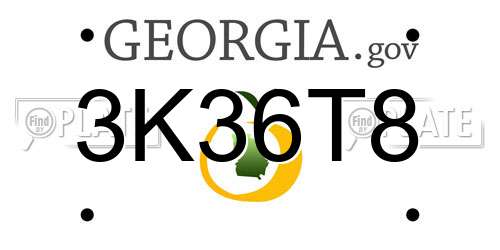 3K36T8 Georgia License Plate