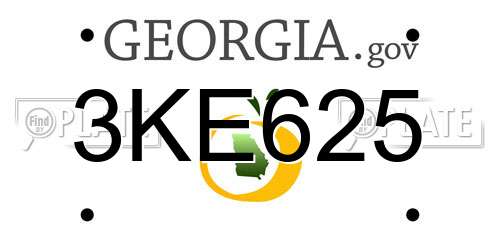 3KE625 Georgia License Plate