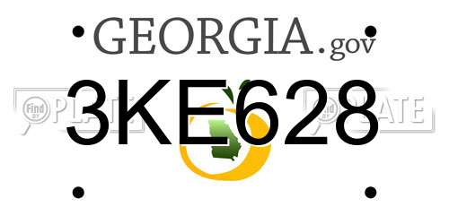 3KE628 Georgia License Plate