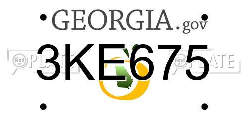 3KE675 Georgia License Plate
