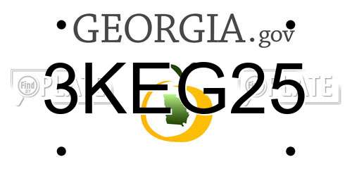 3KEG25 Georgia License Plate