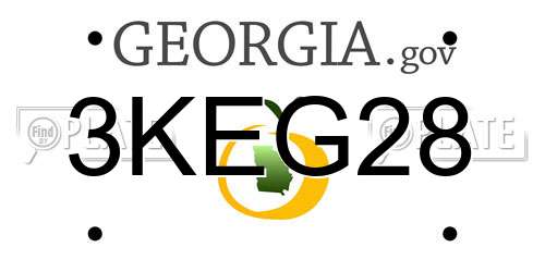 3KEG28 Georgia License Plate