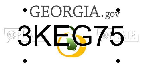 3KEG75 Georgia License Plate