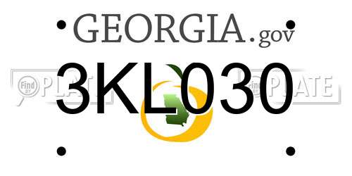 3KL030 Georgia License Plate