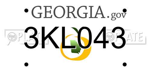 3KL043 Georgia License Plate