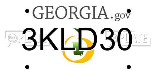 3KLD30 Georgia License Plate
