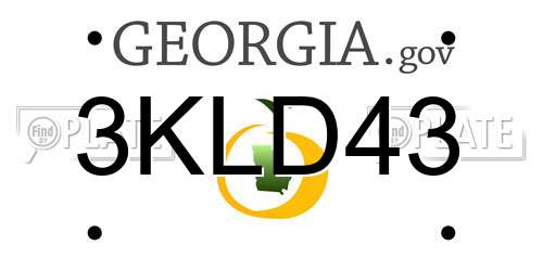 3KLD43 Georgia License Plate