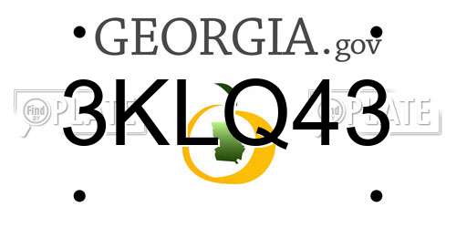 3KLQ43 Georgia License Plate