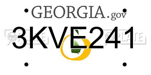 3KVE241 Georgia License Plate