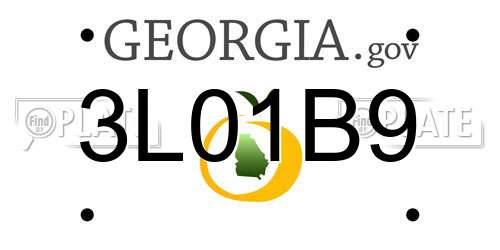 3L01B9 Georgia License Plate