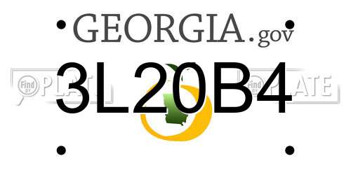 3L20B4 Georgia License Plate