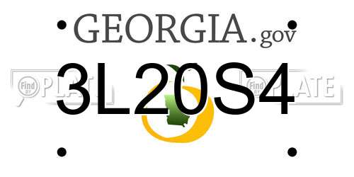 3L20S4 Georgia License Plate