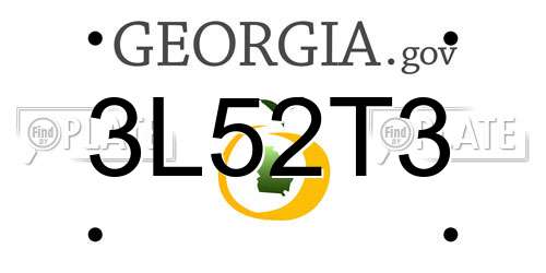 3L52T3 Georgia License Plate