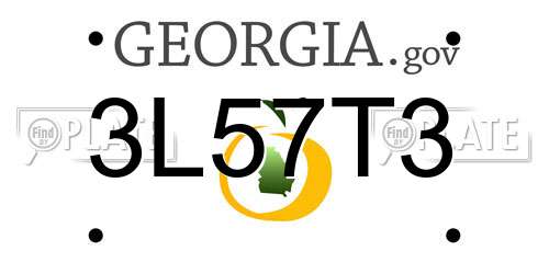 3L57T3 Georgia License Plate