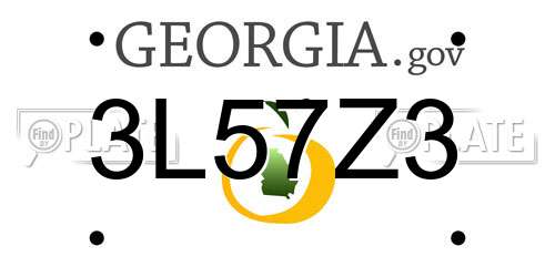 3L57Z3 Georgia License Plate