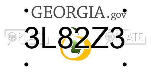 3L82Z3 Georgia License Plate