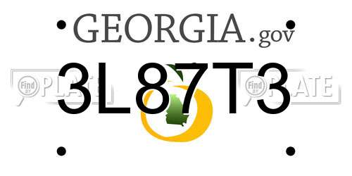 3L87T3 Georgia License Plate