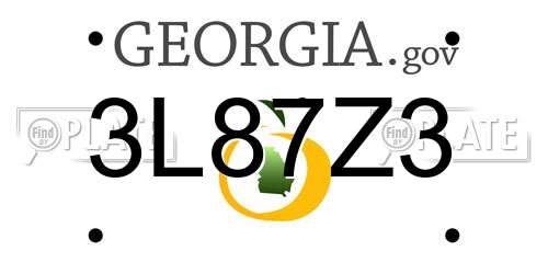 3L87Z3 Georgia License Plate