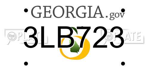 3LB723 Georgia License Plate