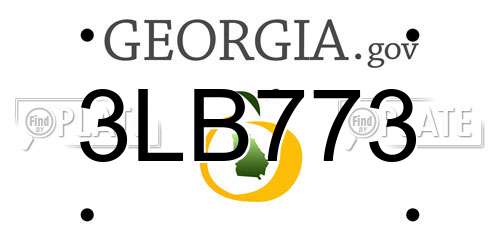 3LB773 Georgia License Plate