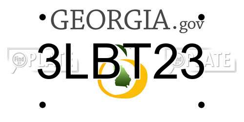 3LBT23 Georgia License Plate