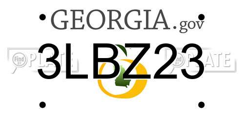 3LBZ23 Georgia License Plate