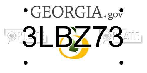 3LBZ73 Georgia License Plate
