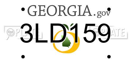 3LD159 Georgia License Plate
