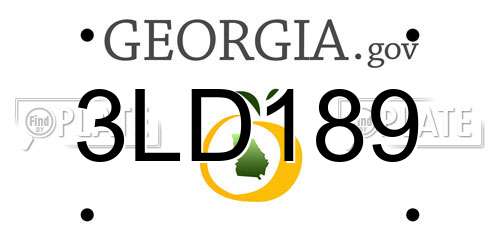 3LD189 Georgia License Plate