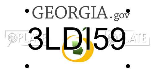 3LDI59 Georgia License Plate