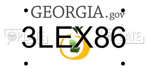 3LEX86 Georgia License Plate