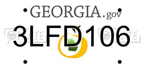 3LFD106 Georgia License Plate