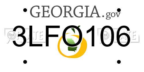 3LFO106 Georgia License Plate