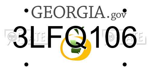 3LFQ106 Georgia License Plate