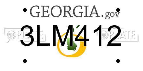3LM412 Georgia License Plate