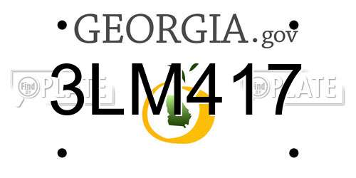 3LM417 Georgia License Plate