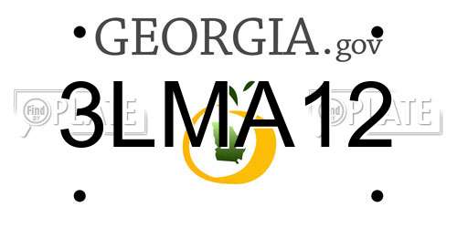 3LMA12 Georgia License Plate