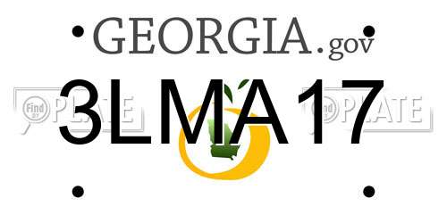 3LMA17 Georgia License Plate