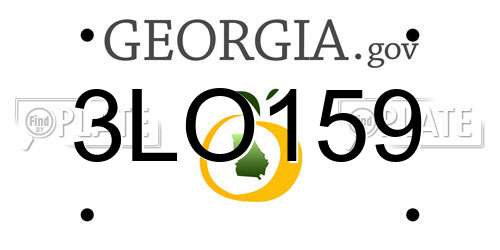 3LO159 Georgia License Plate