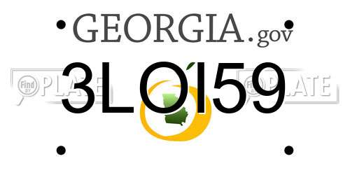 3LOI59 Georgia License Plate